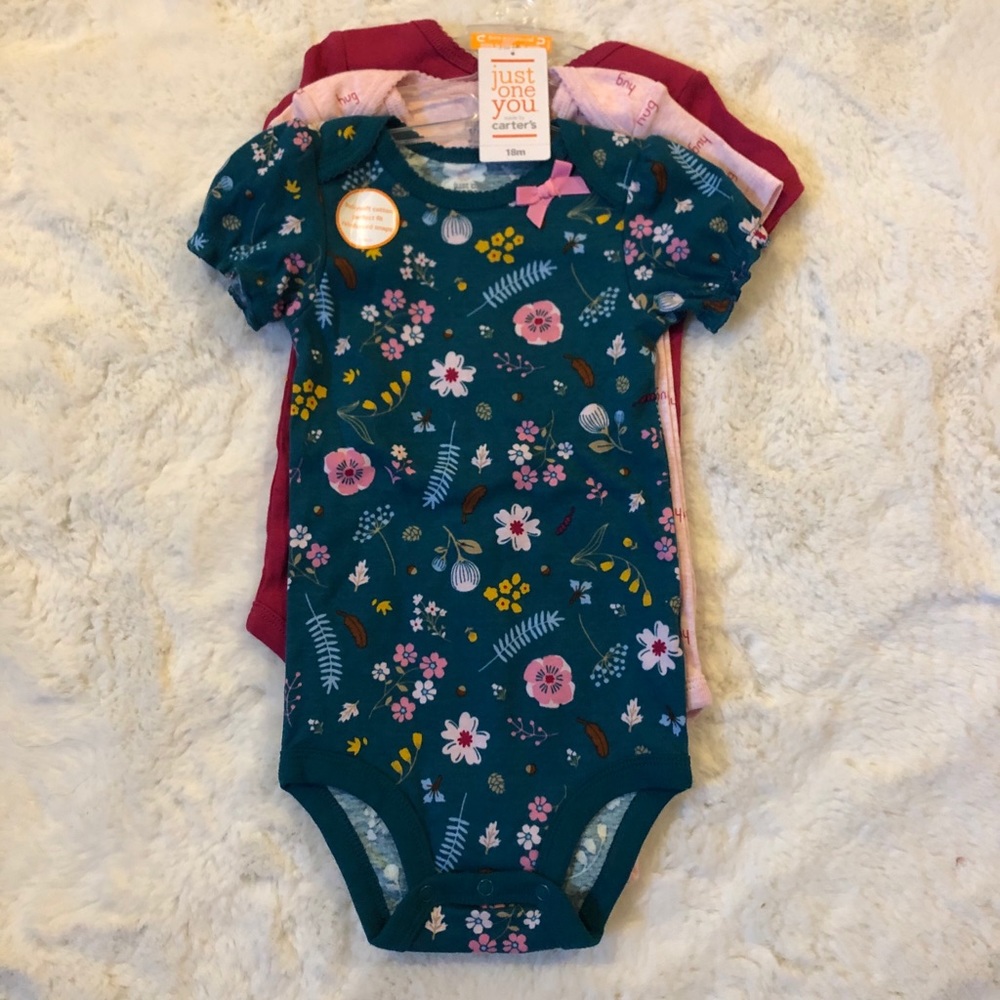 3 Pack of Toddler Girl Short Sleeve Onesies
